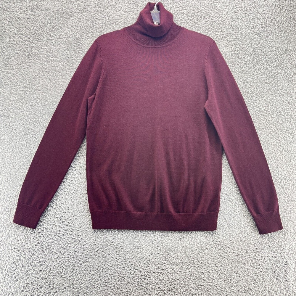 Uniqlo Top Womens‎ Large Red Wool Turtle Neck Long Sleeve Casual New